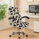 Black cat desk chair cover