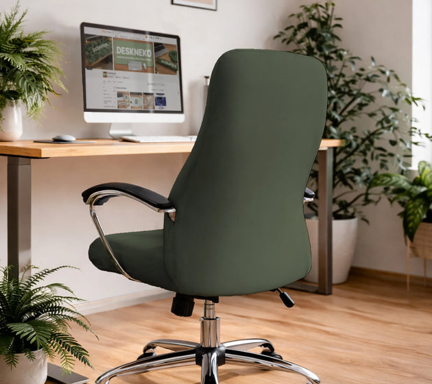Warm forest green office chair cover