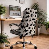 Black cat desk chair cover