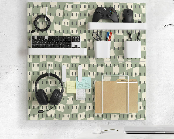 Green checker pegboard
