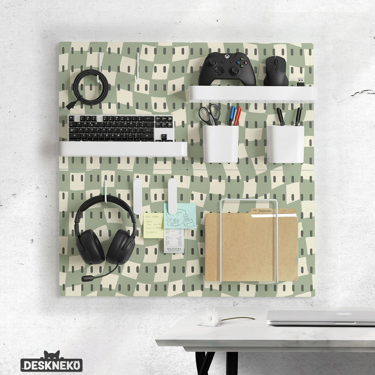 Green checker pegboard