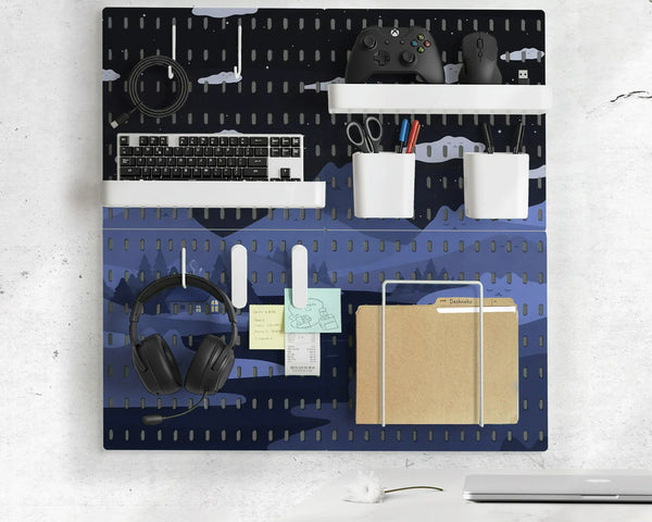 Navy Cat Hills Pegboard Organizer Set with Accessories - Deskneko