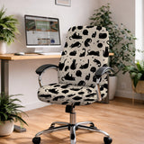 Black cat desk chair cover