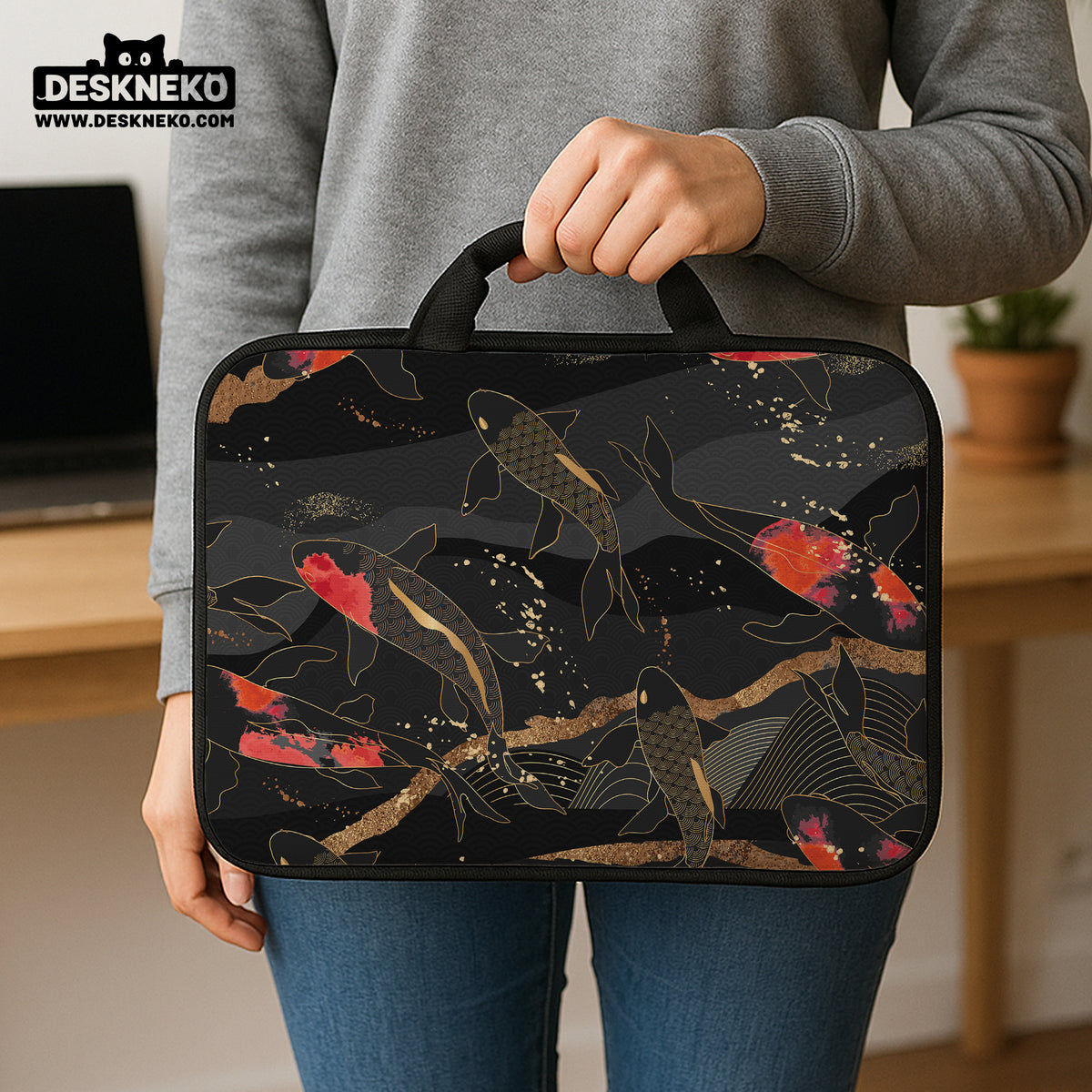 Koi waves laptop sleeve