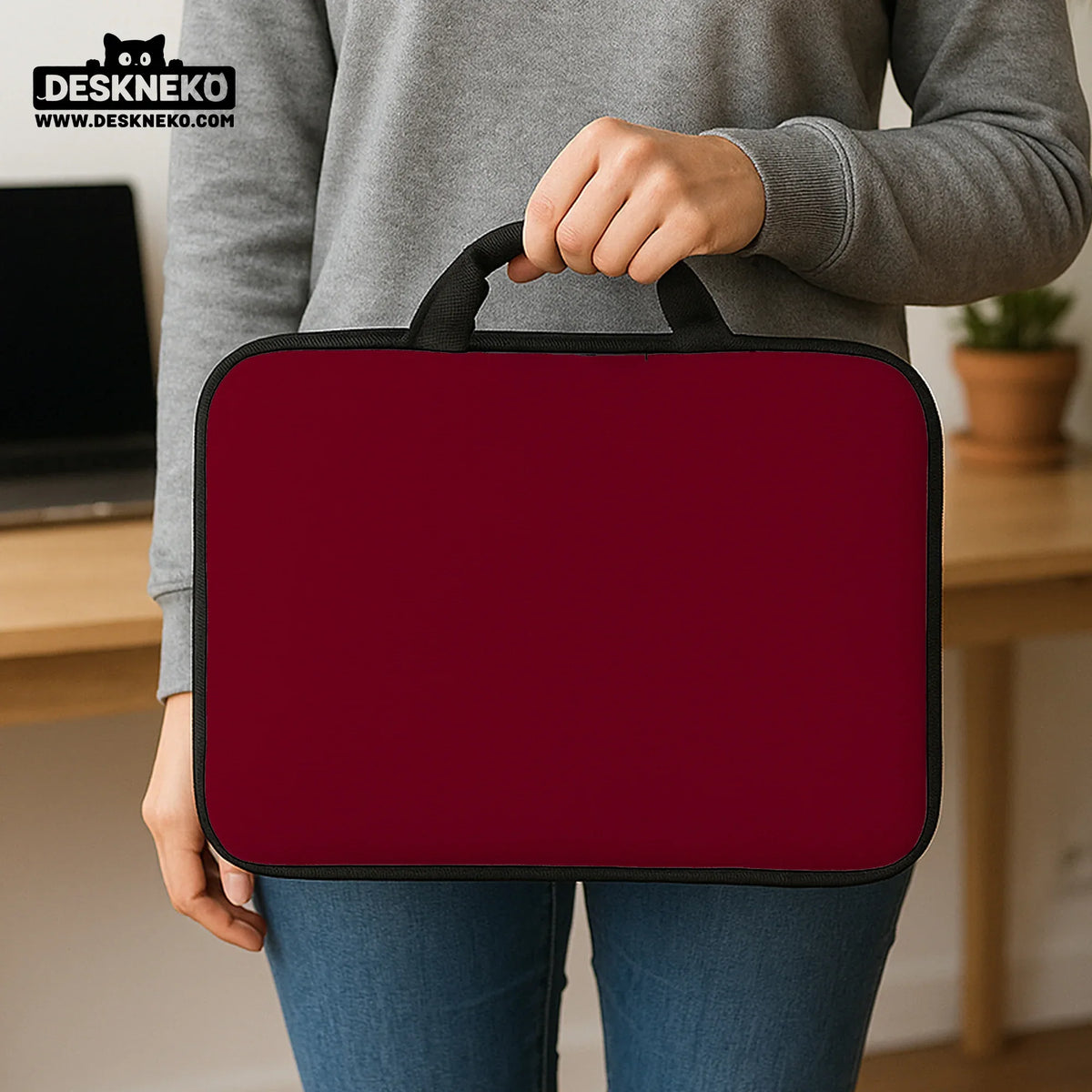 Burgundy laptop sleeve & bag for macbook and notebooks