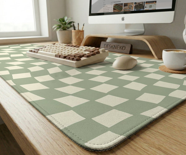 Green Checker Desk Mat - Desk Mat - Deskneko - Desk Mats & Mousepads