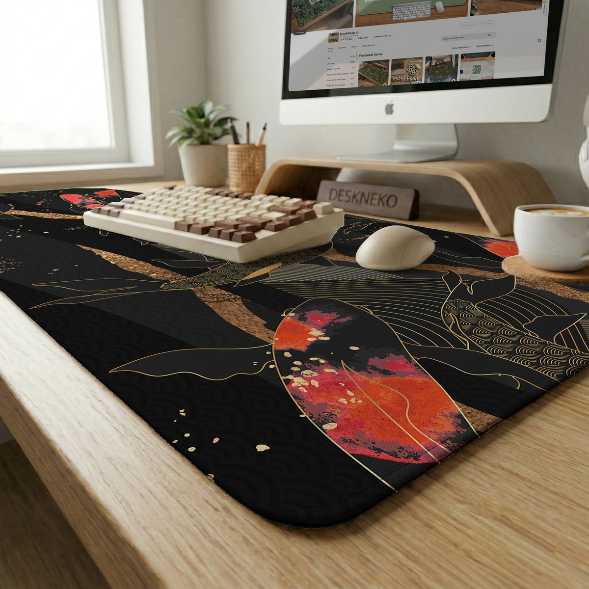Koi waves desk mat