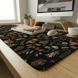 Dark botanical desk mat mousepad