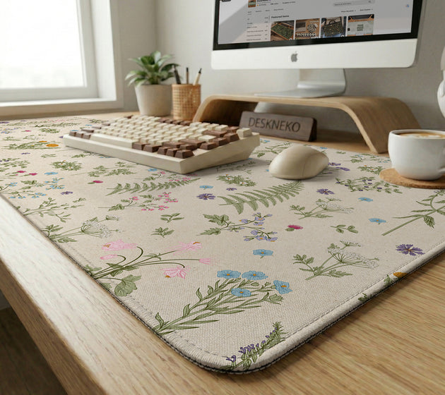Wildflower pattern desk mat