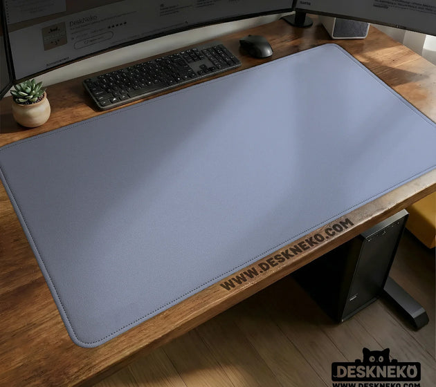 Pastel blue desk mat, periwinkle mousepad for clean desk setup