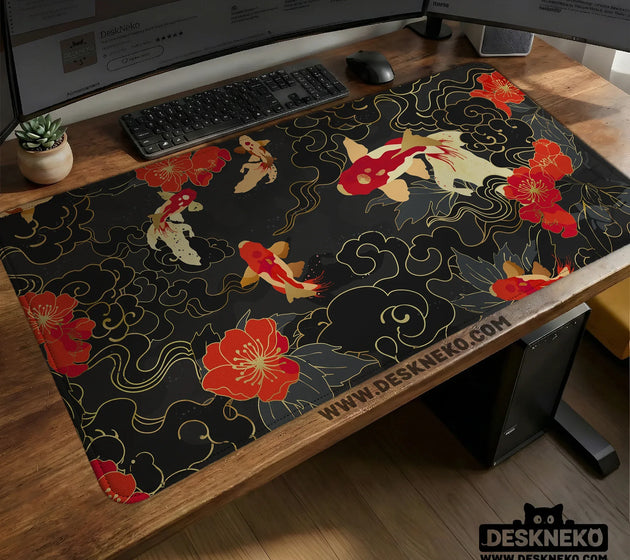Koi Fish RGB Desk Mat - Deskneko