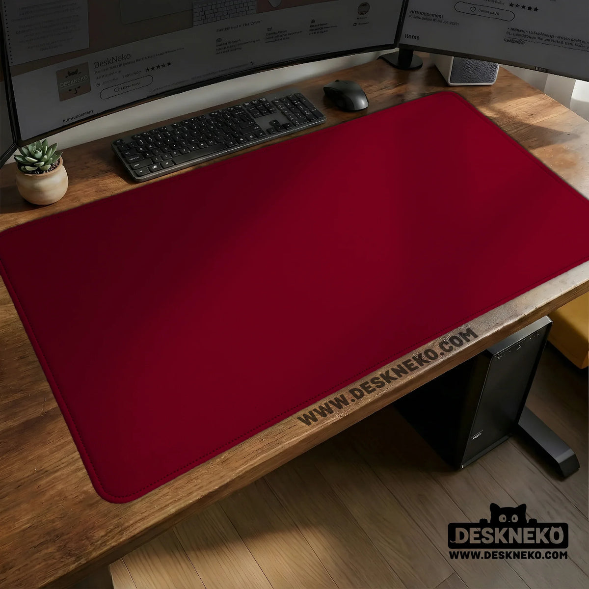 Burgundy desk mat for gaming and office desks | mousepad