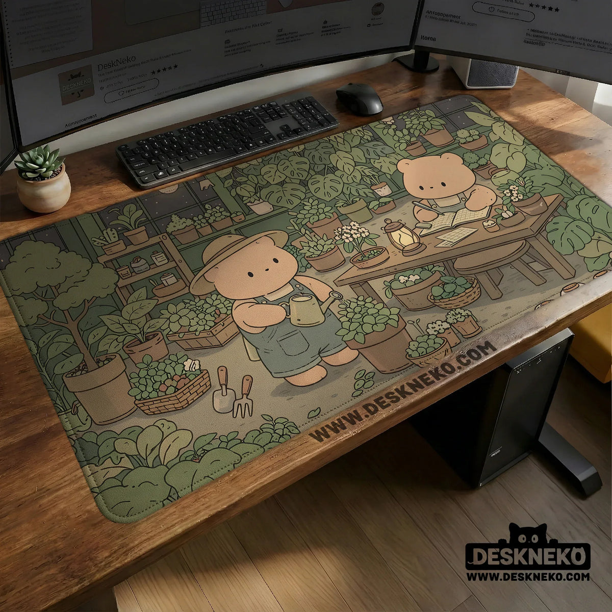 Kawaii bear ergonomic mousepad and keyboard wrist rest desk support