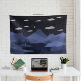 Navy cat hills wall tapestry cozy night landscape