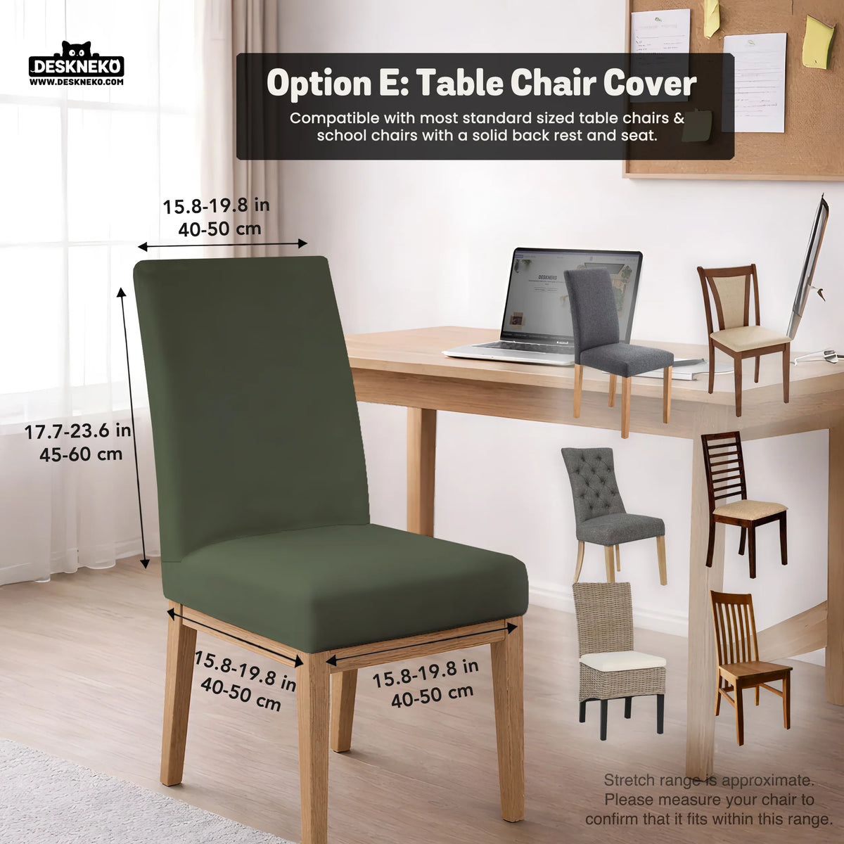 Warm forest green office chair cover