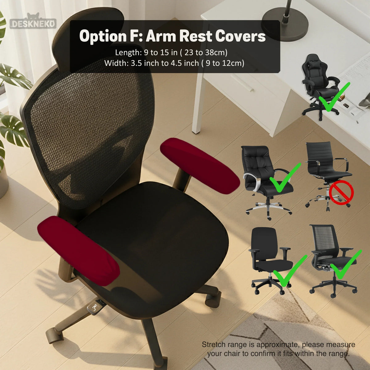 Burgundy office chair cover for desk chairs and home offices