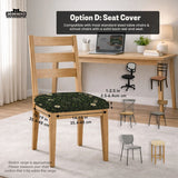 Botanical office chair cover with dark green floral pattern