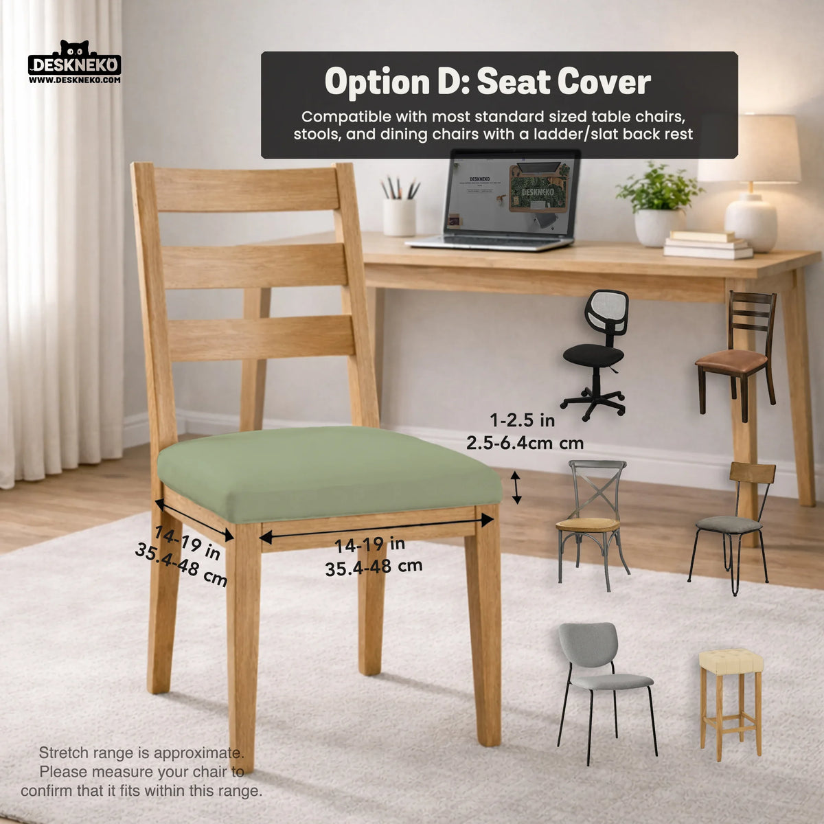 Sage green office chair cover