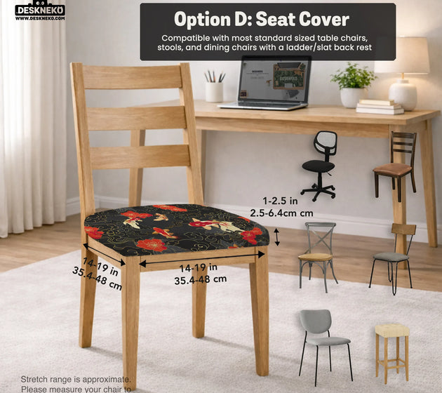 Koi Fish Desk Chair Cover - Deskneko