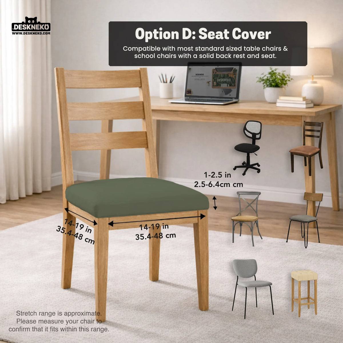 Warm forest green office chair cover