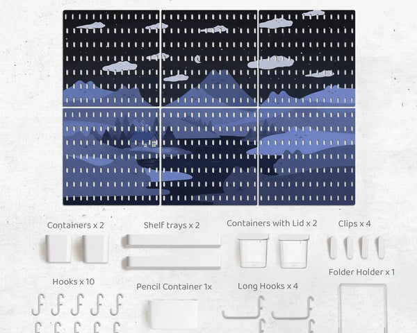 Navy Cat Hills Pegboard Organizer Set with Accessories - Deskneko