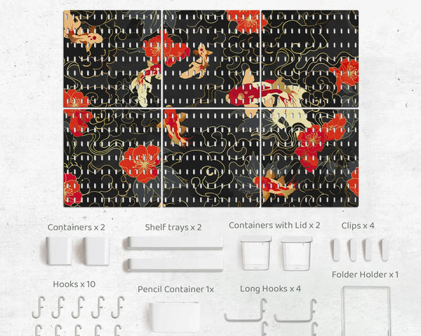 Koi fish pegboard set