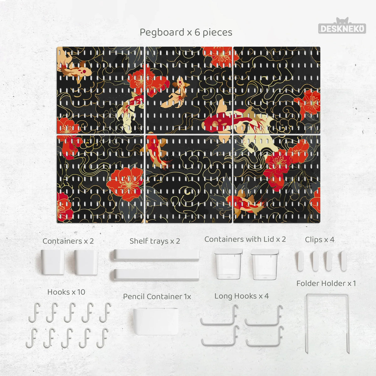 Koi fish pegboard set