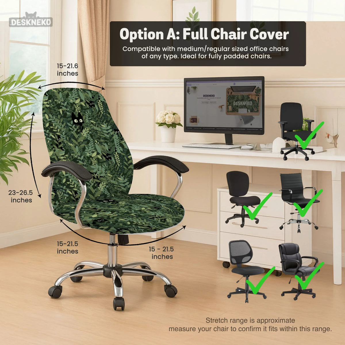 Forest cat desk chair cover for office and gaming chairs