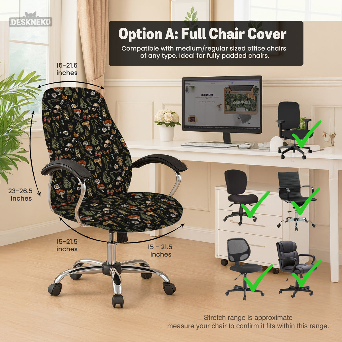 Woodland pattern desk chair cover