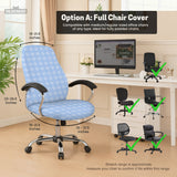 Blue gingham desk chair cover