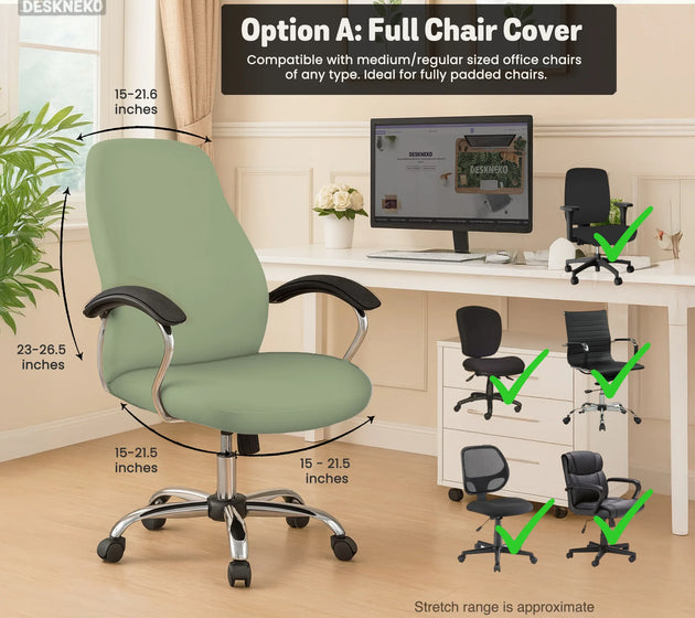 Sage green office chair cover