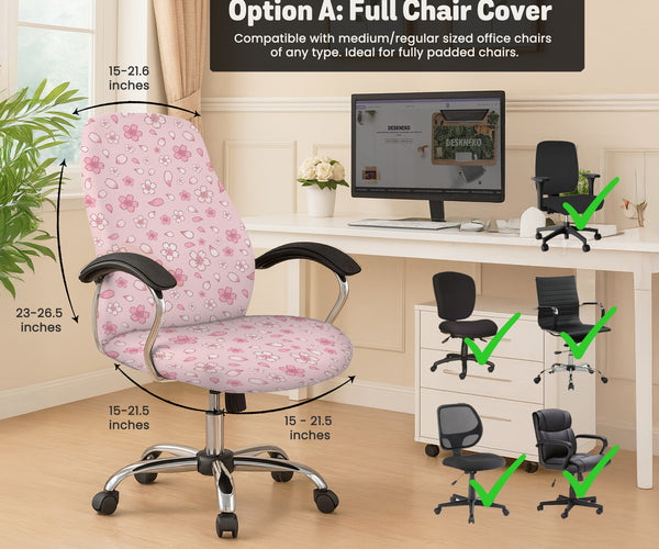 Sakura Blossom Desk Chair Cover - Chair Covers - Deskneko - Desk Chair Covers