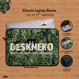 Botanical cat laptop sleeve & bag, forest green aesthetic case