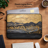 Gold japandi laptop bag with shoulder strap