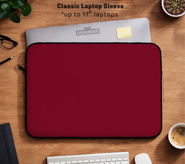 Burgundy laptop sleeve & bag for macbook and notebooks