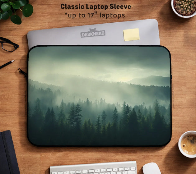 Misty forest nordic laptop sleeve