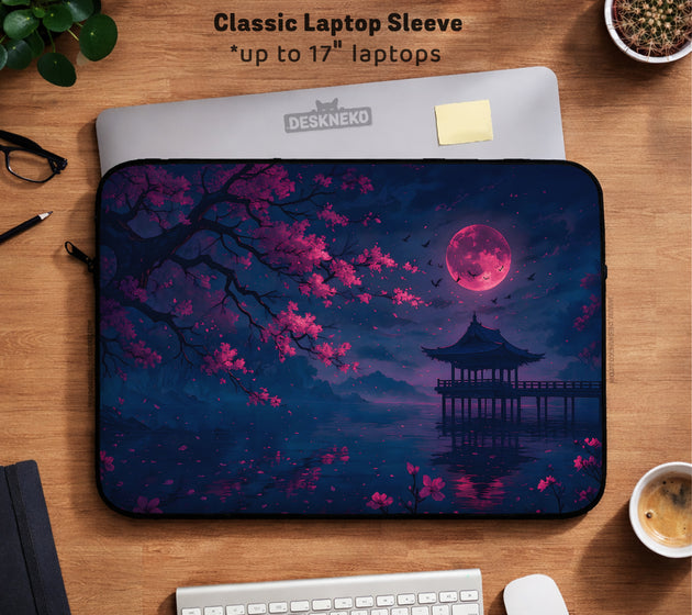 Dark sakura night laptop sleeves & bags