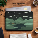 Green cat mountains laptop sleeve & bag