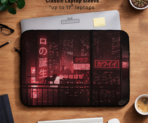 Red Cyberpunk Laptop Sleeve & Bag - Deskneko
