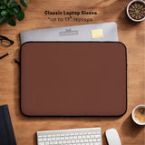Mahogany laptop sleeve & bag, minimalist brown work case