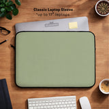 Sage green laptop bag with shoulder strap & handle