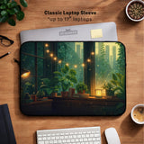 Cozy green window laptop sleeve & bag