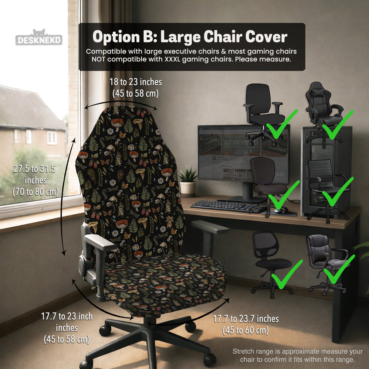Woodland pattern desk chair cover