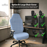 Blue gingham desk chair cover