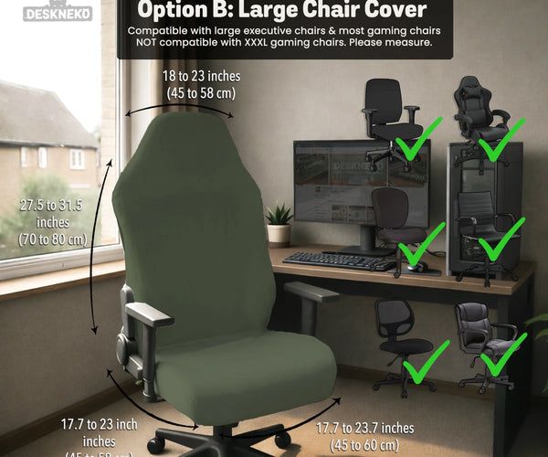 Warm Forest Green Office Chair Cover - Deskneko