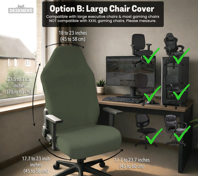 Warm forest green office chair cover