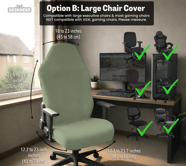 Sage green office chair cover