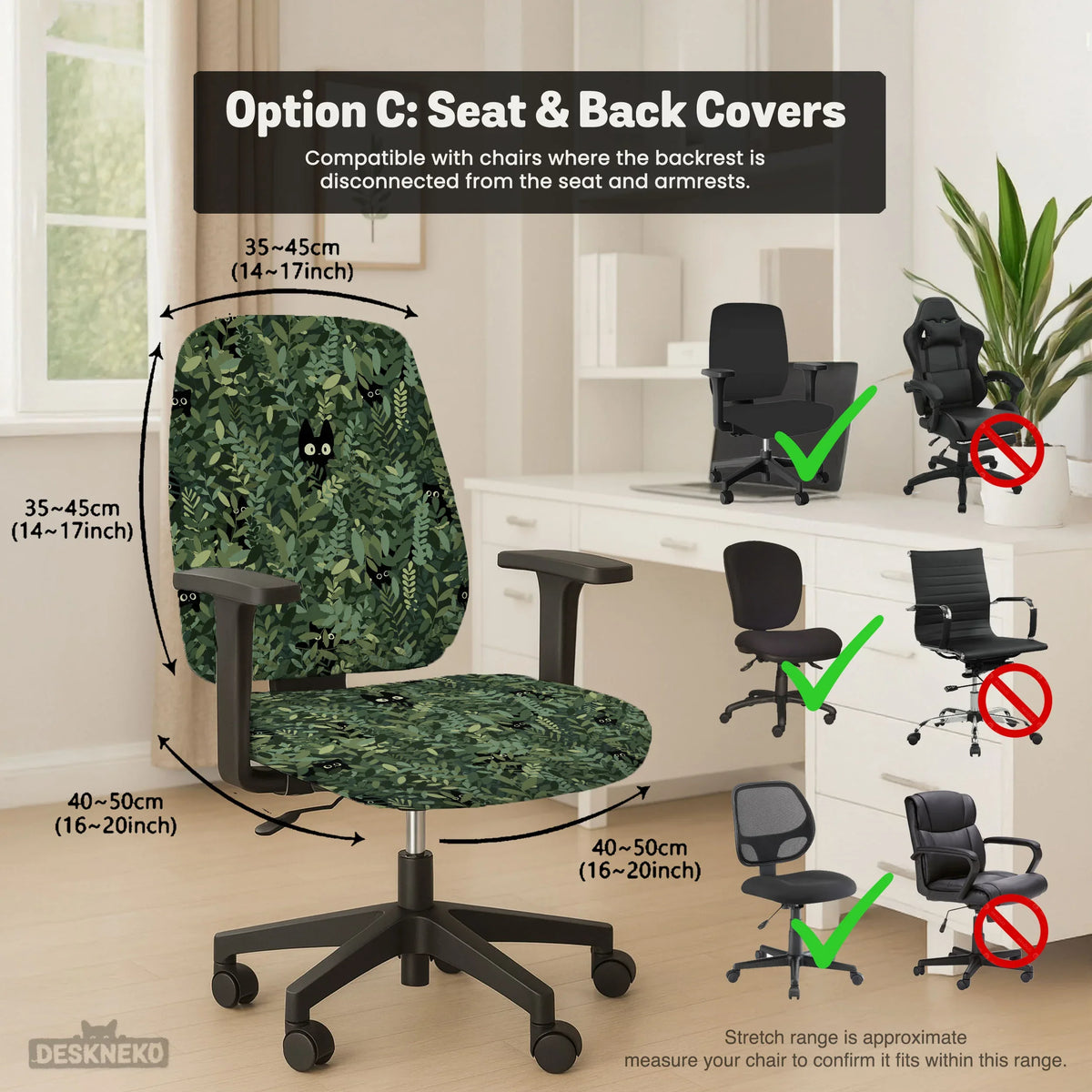 Forest cat desk chair cover for office and gaming chairs