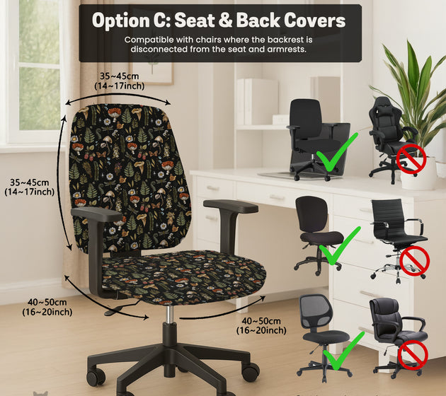 Woodland pattern desk chair cover