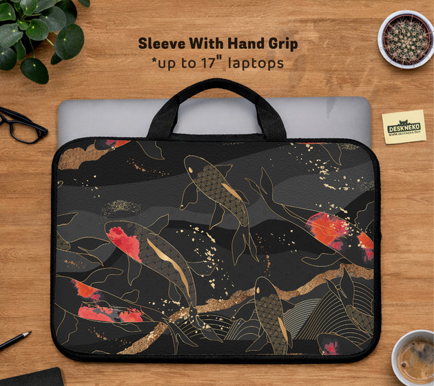 Koi waves laptop sleeve